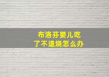 布洛芬婴儿吃了不退烧怎么办