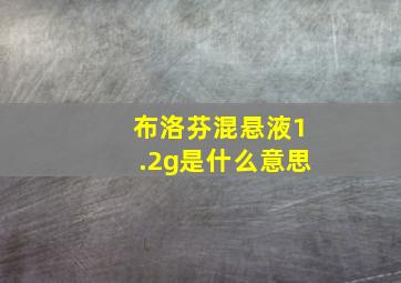 布洛芬混悬液1.2g是什么意思