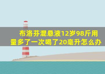 布洛芬混悬液12岁98斤用量多了一次喝了20毫升怎么办