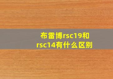 布雷博rsc19和rsc14有什么区别