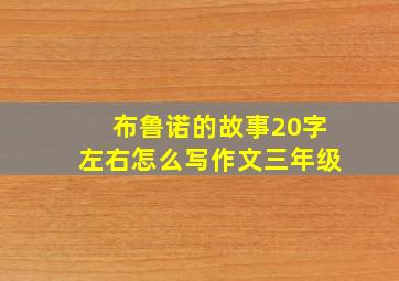 布鲁诺的故事20字左右怎么写作文三年级