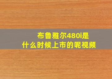 布鲁雅尔480i是什么时候上市的呢视频