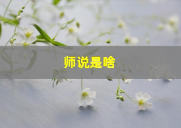 师说是啥