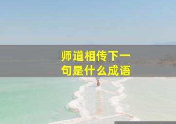 师道相传下一句是什么成语