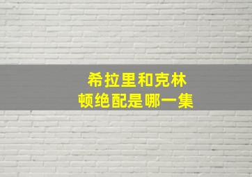 希拉里和克林顿绝配是哪一集