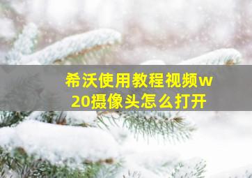 希沃使用教程视频w20摄像头怎么打开