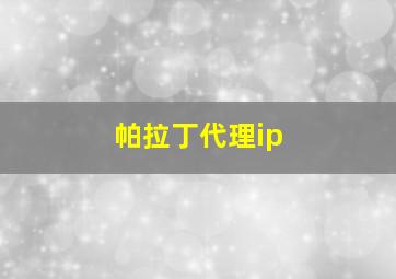 帕拉丁代理ip