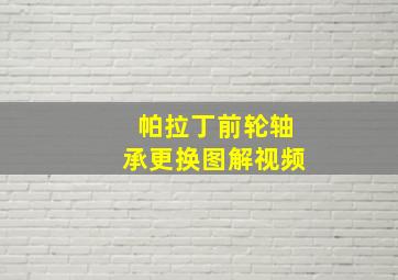 帕拉丁前轮轴承更换图解视频