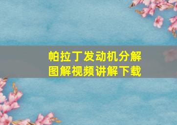 帕拉丁发动机分解图解视频讲解下载