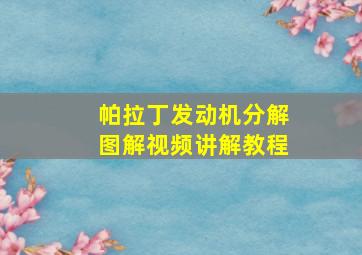 帕拉丁发动机分解图解视频讲解教程