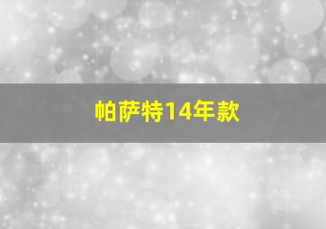 帕萨特14年款