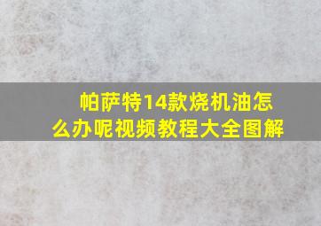 帕萨特14款烧机油怎么办呢视频教程大全图解