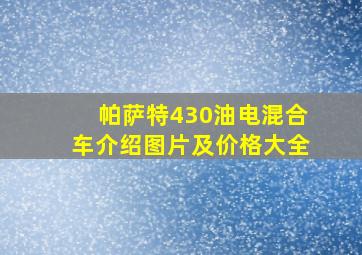 帕萨特430油电混合车介绍图片及价格大全