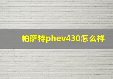 帕萨特phev430怎么样