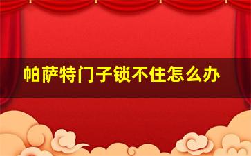 帕萨特门子锁不住怎么办