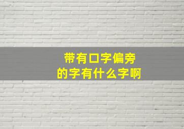 带有口字偏旁的字有什么字啊