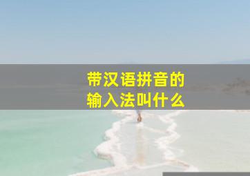 带汉语拼音的输入法叫什么