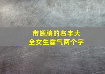 带翅膀的名字大全女生霸气两个字