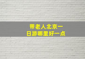 带老人北京一日游哪里好一点