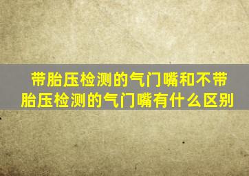 带胎压检测的气门嘴和不带胎压检测的气门嘴有什么区别