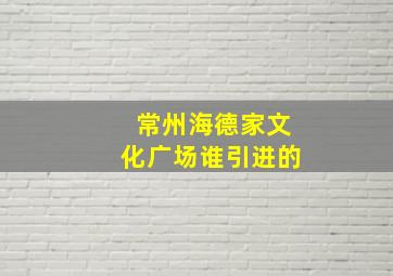 常州海德家文化广场谁引进的