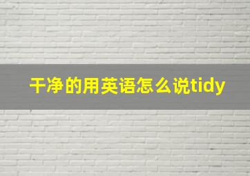 干净的用英语怎么说tidy