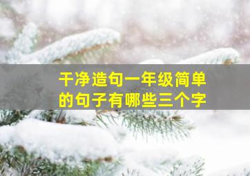 干净造句一年级简单的句子有哪些三个字