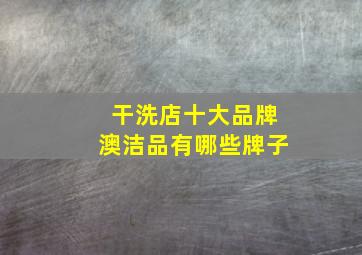 干洗店十大品牌澳洁品有哪些牌子