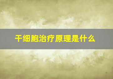 干细胞治疗原理是什么