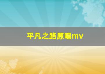 平凡之路原唱mv