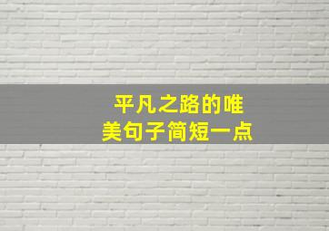 平凡之路的唯美句子简短一点