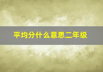 平均分什么意思二年级