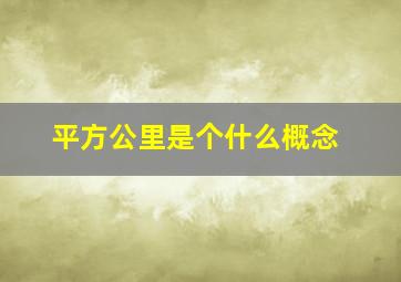 平方公里是个什么概念