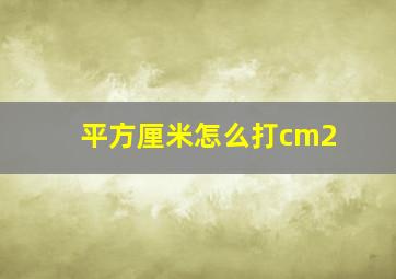 平方厘米怎么打cm2