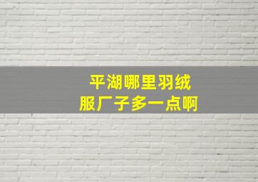 平湖哪里羽绒服厂子多一点啊