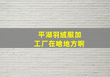 平湖羽绒服加工厂在啥地方啊