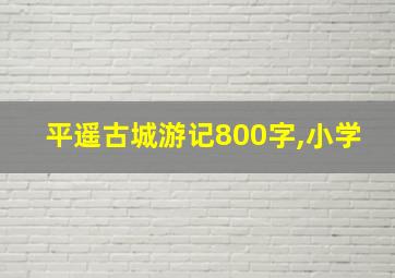 平遥古城游记800字,小学