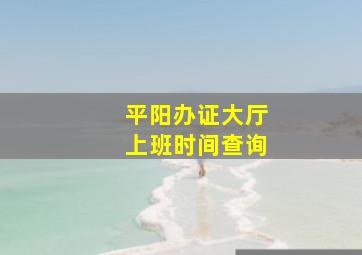 平阳办证大厅上班时间查询