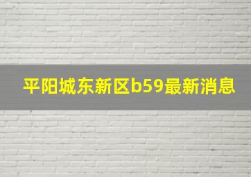 平阳城东新区b59最新消息