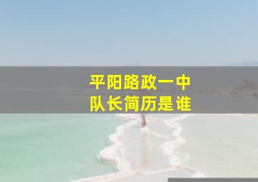 平阳路政一中队长简历是谁