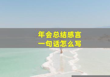 年会总结感言一句话怎么写