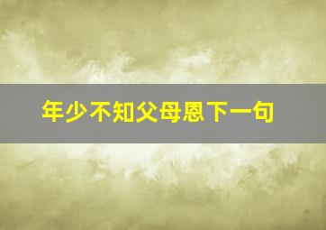 年少不知父母恩下一句