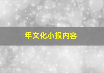 年文化小报内容