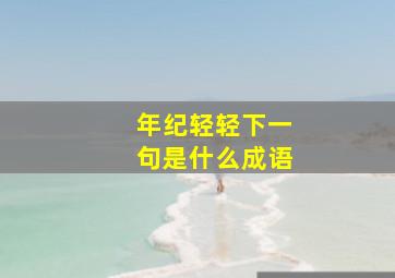 年纪轻轻下一句是什么成语