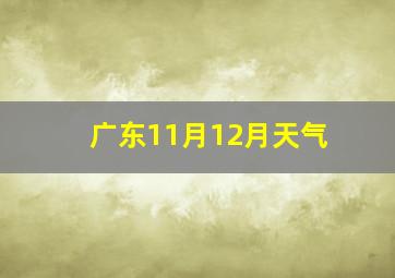 广东11月12月天气