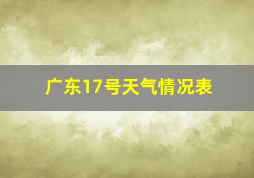 广东17号天气情况表