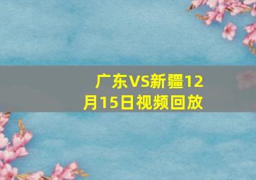 广东VS新疆12月15日视频回放