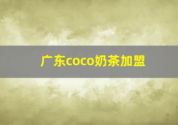 广东coco奶茶加盟