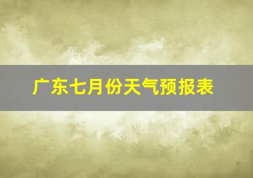 广东七月份天气预报表