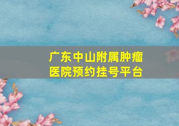 广东中山附属肿瘤医院预约挂号平台